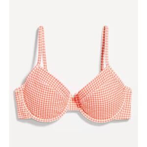 Old‎ Navy Textured Underwire Balconette Swim Top Red Gingham size XL